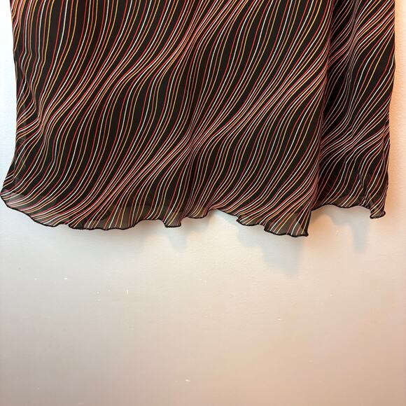 Vintage Casual Corner Pull On Skirt Women's Sz 10  Wavy Stripe Design Ruffle - Picture 3 of 6